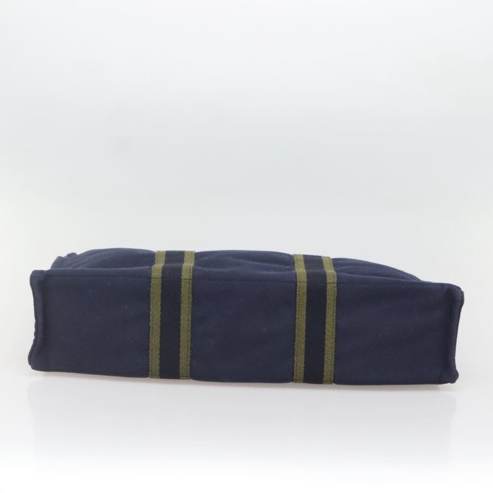 HERMES Fourre Tout MM Hand Bag Canvas Navy Auth - Picture 8 of 15
